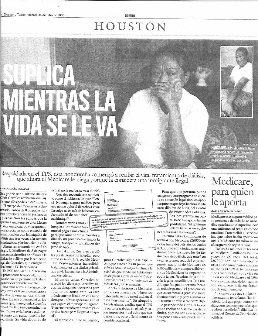 SUPLICA MIENTRAS SE LE VA LA VIDA
GRACIAS PERIODICO RUMBO POR LA HISTORIA